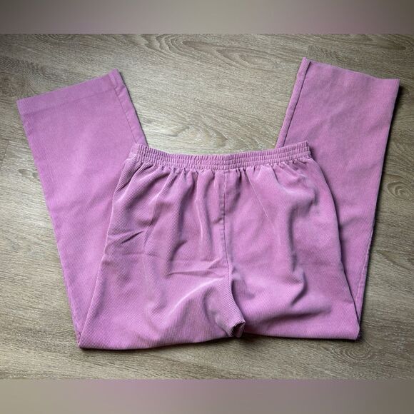 ALFRED DUNNER | Pink Purple Corduroy Pull On Pants Elastic Size 10 Petite - Picture 8 of 8